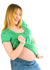 Image showing pregnant smiling woman