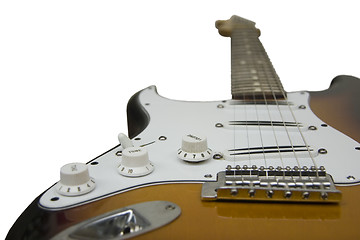 Image showing Blade humbucker electric guitar, focused on bridge pickup and volume knob