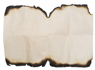 Image showing grunge burnt paper on white