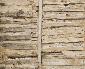Image showing log wall