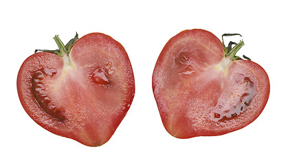 Image showing two slices of tomato
