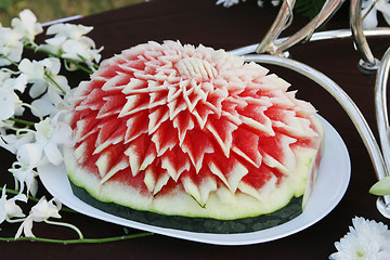 Image showing Carved watermelon decoration