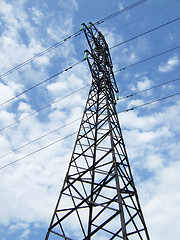 Image showing pole and power lines