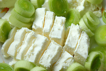 Image showing Leek cheese background