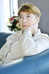 Image showing Sad elderly woman