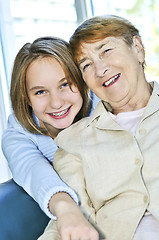 Image showing Granddaughter visiting grandmother