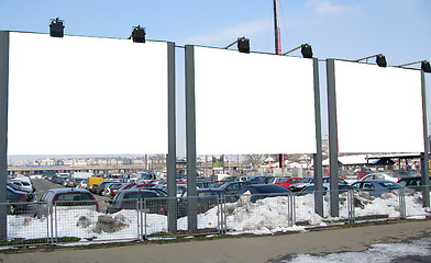 Image showing Three blank billboards