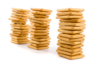 Image showing three stacks of cookie