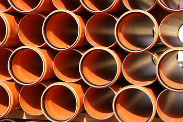 Image showing Pipes warehouse abstract