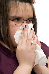 Image showing Girl Wiping Nose