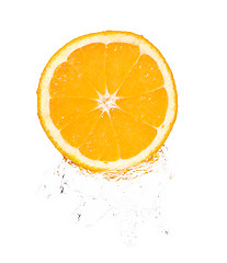 Image showing orange slice in splash