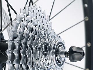 Image showing rear bicycle cog cassette