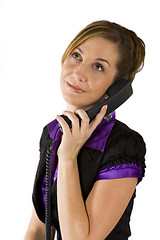 Image showing Talking on the phone