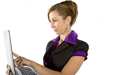 Image showing Business woman using laptop