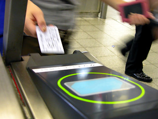 Image showing Inserting The Ticket