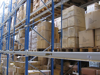 Image showing Shelves in warehouse