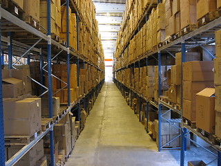 Image showing Corridor in a warehouse