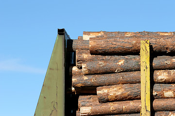 Image showing lumber on train