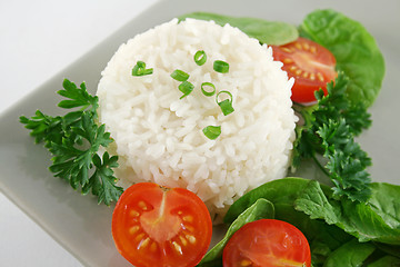 Image showing Rice Stack And Salad