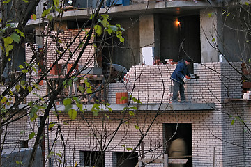 Image showing bricklaying