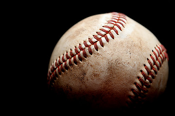Image showing used baseball over black