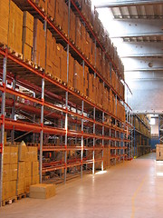 Image showing Shelves in warehouse