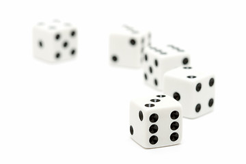 Image showing dice macro highkey over white