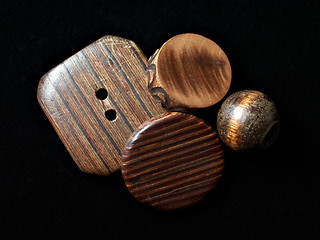 Image showing wooden buttons stack