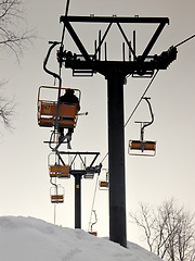 Image showing mountain chairlift