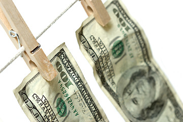 Image showing money on clothesline