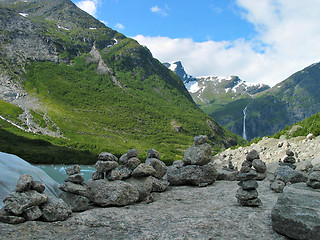 Image showing Some stone pyramids