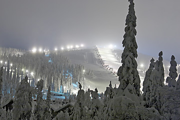 Image showing ski resort at the evening