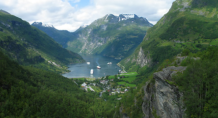 Image showing beautiful Geiranger fjord