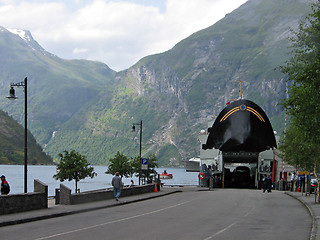 Image showing ferryboat of a fjord