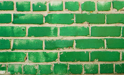 Image showing green brick wall