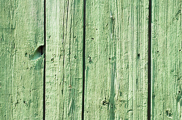 Image showing green wooden panels