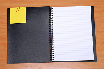 Image showing open spiral  notebook