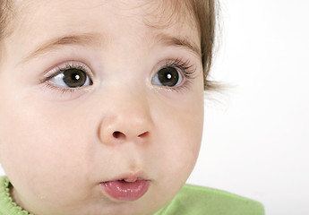 Image showing Expressive baby face