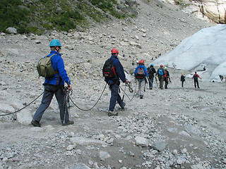 Image showing group of mountain-climbers