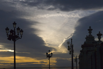 Image showing sunset in old town