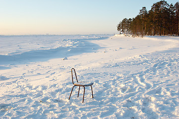 Image showing chair on snow beach