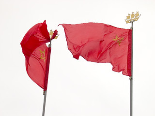 Image showing two red flags