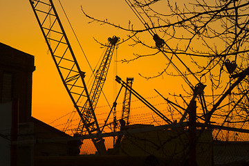 Image showing industrial sunset