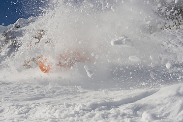 Image showing falling snowboarder