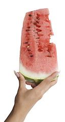 Image showing watermelon in a woman hand