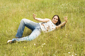 Image showing woman on the grass