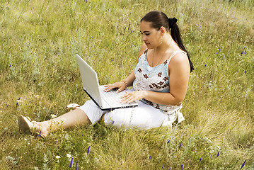 Image showing woman with notebook