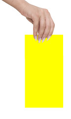 Image showing yellow blank in a hand