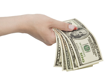 Image showing dollars in woman hands