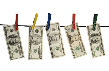 Image showing dollars on a rope